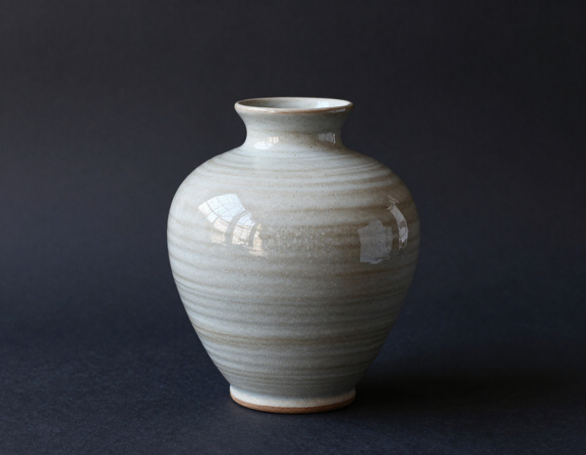 Hand-thrown ceramic vase with natural glaze finish